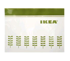 【新商品】IKEAイケア HOPSPARAホプスパラ フリーザーバッグ 新芽柄 プラスチック袋,抹茶カラー 60枚入り Sサイズ ジップロック 304.850.10