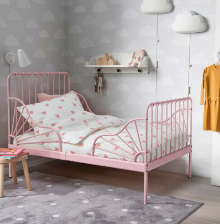 楽天市場】【NEW】IKEA イケア MINNEN ミンネン伸長式ベッドフレームと  