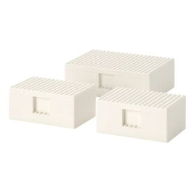 【IKEA】IKEA イケア BYGGLEK ビッグレクレゴ&#174;ボックス ふた付き 3点セット, ホワイト804.534.03ikea いけあ おもちゃ ブロック 収納 ホワイト みんな大好き レゴ セット