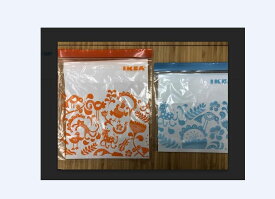 【NEWカラー】イケア IKEA ISTAD フリーザーバッグ プラスチック袋 アソートカラー オレンジ/水色 50ピース Mサイズ ジップロック 704.850.08