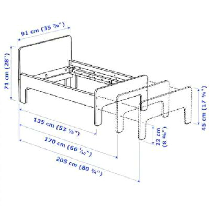 楽天市場】IKEA イケア 伸長式ベッドフレームとすのこ（組み合わせ 