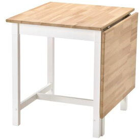 IKEAイケアPINNTORP ピントルプゲートレッグテーブル, ライトブラウンステイン/ホワイトステイン, 67/124x75 cm 905.294.69