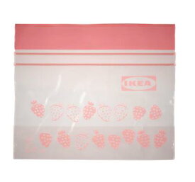 【NEW】IKEA イケア ISTAD イースタードフリーザーバッグ, 苺 イチゴ 模様入り/ライトピンク0.3 l305.161.58