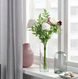 【NEW】IKEA イケアSMYCKA スミッカ造花のブーケ, 室内/屋外用 ピンク/ホワイト/レッドブラウン52 cm805.066.56