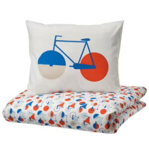 IKEA イケア SPORTSLIG スポッツリグ掛け布団カバー&枕カバー, 自転車150x200/50x60 cm504.957.01