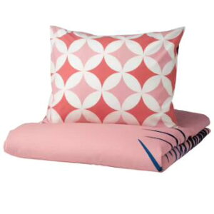 IKEA イケア GRACIOS グラシオース掛け布団カバー&枕カバー, タイル模様/ピンク150x200/50x60 cm404.624.52