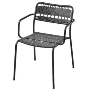 IKEA イケア LACKO レッコチェア アームレスト付き 屋外用, ダークグレー004.633.02