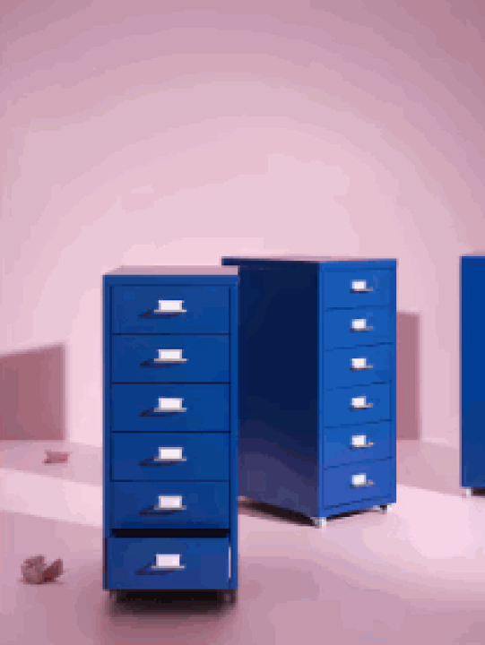 IKEA ヘルメル HELMER 引き出しユニット HELMER ヘルメル 引き出しユニット キャスター付き, ホワイト, 28x69