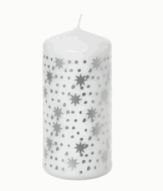 【NEW】IKEA ikeaVINTERFINT ヴィンテルフィント 香りなしピラーキャンドル, シルバーカラー, 14 cm105.518.93素敵なクリスマスを！