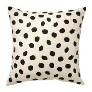 【NEW】IKEA ikeaODDNY オッドニー クッションカバー, オフホワイト/水玉模様 ブラック, 50x50 cm205.238.28あじのあるドット柄