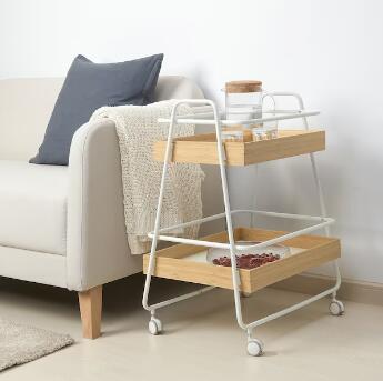 【NEW】IKEA イケア SVENARUM スヴェナルム ワゴンテーブル, 竹/ホワイト, 40x56 cm 404.990.59