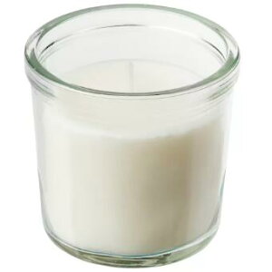 IKEA イケア JAMLIK イェムリーク アロマキャンドル グラス入り, バニラ/ライトベージュ, 40 時間 505.021.79