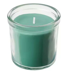 IKEA イケア HEDERSAM ヘーデルサム アロマキャンドル グラス入り, フレッシュな草/ライトグリーン, 40 時間005.023.89