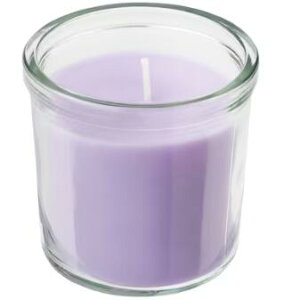 IKEA イケア JAMNMOD イェムンモードアロマキャンドル グラス入り, スイートピー/パープル, 20 時間405.023.68