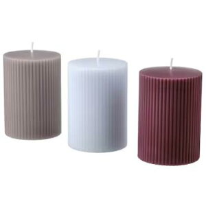 IKEA イケア KOPPARLONN コッパルロン アロマピラーキャンドル, アーモンド&チェリー/ミックスカラー, 30 時間 005.517.61