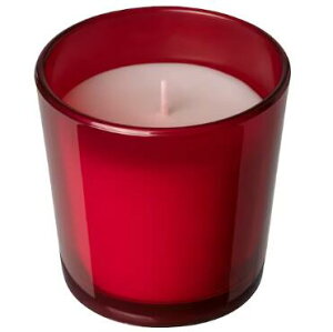 IKEA イケア VINTERFINT ヴィンテルフィント アロマキャンドル グラス入り, 5つのウィンタースパイス レッド, 25 時間 705.529.22