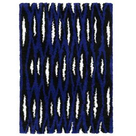 IKEA イケア BULLERREMSA ブッレレムサ ラグ パイル長, ブルー ホワイト/ブラック, 133x195 cm 505.708.18