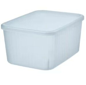 IKEA イケア RYKTA リークタ 収納ボックス ふた付き, 透明 グレーブルー,, 18x24x12 cm/3.5 l705.332.12