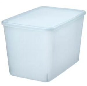 IKEA イケア RYKTA リークタ 収納ボックス ふた付き, 透明 グレーブルー,, 24x36x23 cm/14.5 l805.332.02