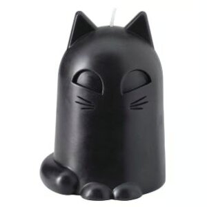 IKEA イケア KUSTFYR クストフィール香りなしキャンドル, ネコ ブラック, 12 cm 005.975.75