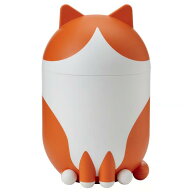 IKEA イケアGREJSIMOJS グレイシモイス　収納 ふた付き, ネコ型 オレンジ/ホワイト906.036.47