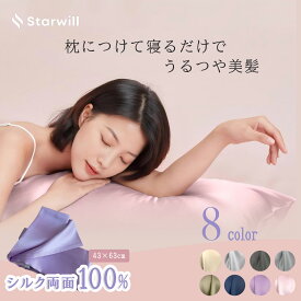 シルク 枕カバー 両面シルク 枕 カバー まくらカバー シルクまくらカバー シルク枕カバー両面 シルク100パーセント 両面 ファスナー 髪 ヘアケア 保湿 敏感肌 寝癖軽減 肌に優しい 涼しい すべすべ 絹 封筒式 封筒型 おしゃれ 可愛い 洗える 43×63cm