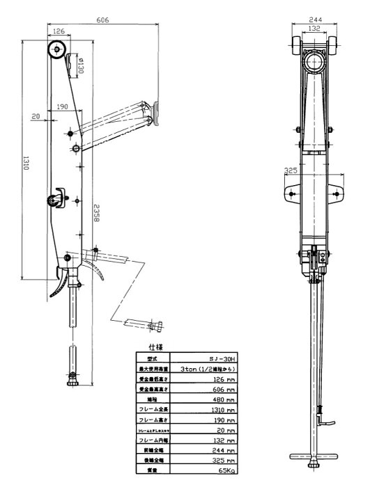 楽天市場】手動式サービスジャッキ 3トン SJ-30H MASADA（マサダ製作所 