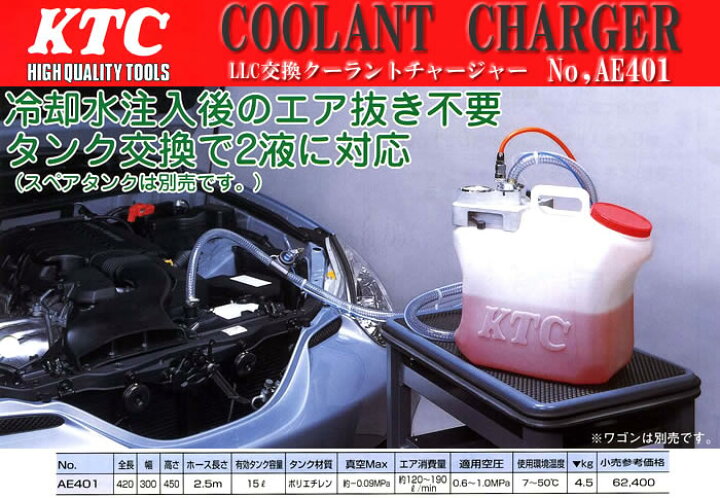 楽天市場】クーラントチャージ AE401 KTC : オアシスプラス
