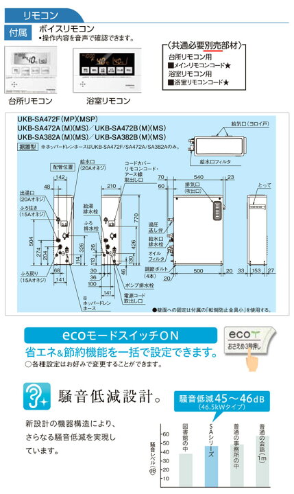 楽天市場】石油給湯器 SAシリーズ UKB-SA382A(M) CORONA（コロナ 