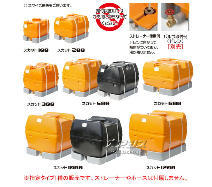 楽天市場】完全液出しローリータンク スカット500 スイコー バルブ無し  