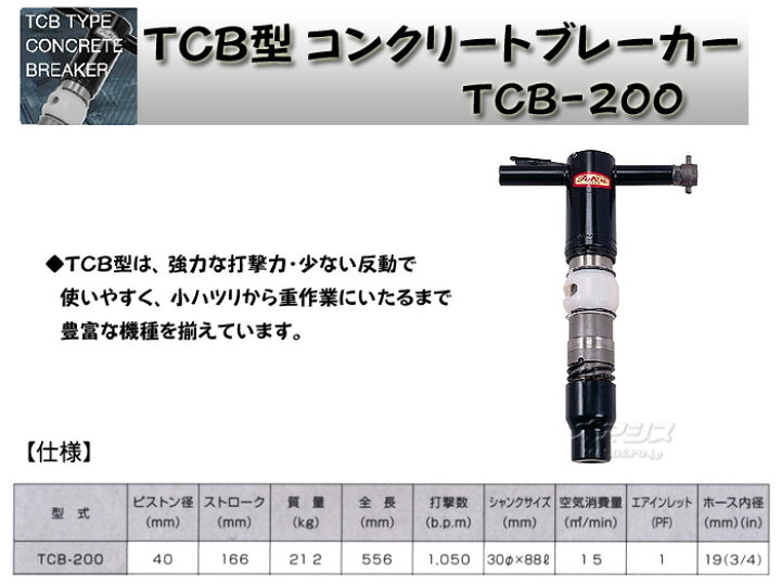 楽天市場】TCB型エアーコンクリートブレーカー TCB-200 東空販売(株 
