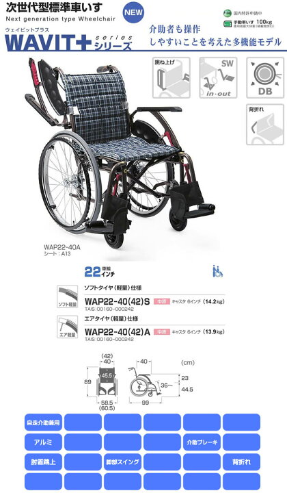 楽天市場】WAVIT+ (ウェイビットプラス)シリーズ WAP22-40(42)S/A 自走 