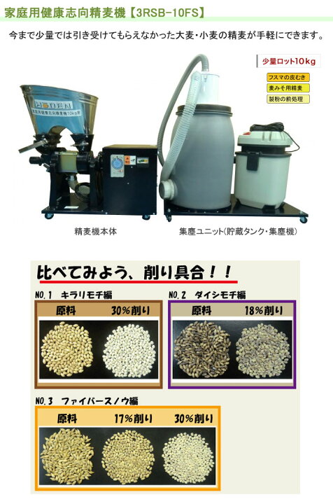 楽天市場】健康志向精麦機 24時間タイマー付 3RSB-10FS 宝田工業 10kg 