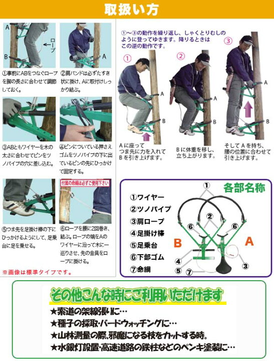 楽天市場】安全木登り器 与作II Y-4 和コーポレーション 大型ツノ11穴 