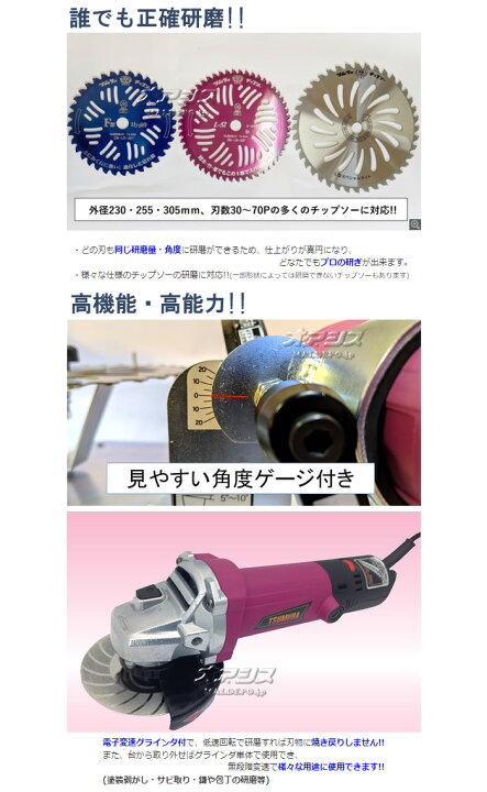 楽天市場】刈払機専用チップソー研磨機 ケンちゃん M801-ML型 TSUMURA  