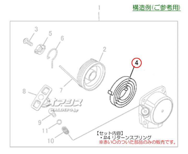 楽天市場】リターンスプリングC ヘッジトリマ KHT2210用 Zenoah(ゼノア 
