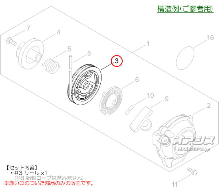 楽天市場】スターターロープリールD エコー(echo) 肩掛式刈払機 