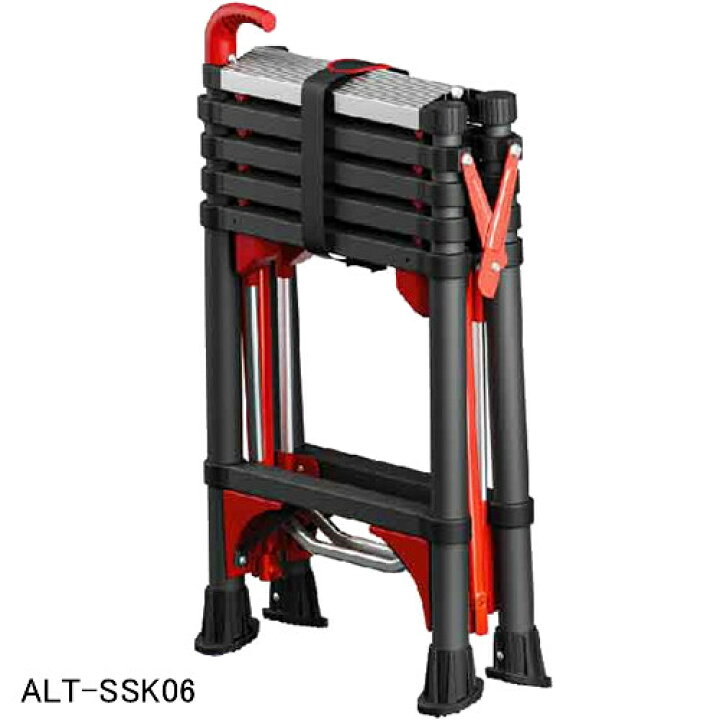 楽天市場】コンパクト伸縮専用脚立 ALT-SSK06 アルミス 6段 手掛かり棒 