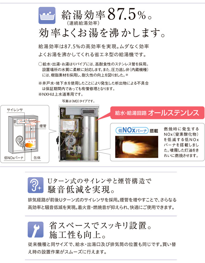 楽天市場】標準圧力型 石油給湯器 NXシリーズ UIB-NX462(MD) CORONA