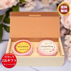 紅茶 ギフト ティーバッグ 6TB 2缶 缶入り 豪華 化粧箱 紅茶セット 紅茶のギフト ティーパック 紅茶缶 かわいい 可愛い 缶 おしゃれ キーマン ダージリン ダージリンティー 美味しい紅茶 おいしい ギフトセット プレゼント 誕生日プレゼント 贈り物 おすすめ お礼 ご挨拶