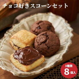 スコーン チョコ 好き スコーンセット 8個 セット 【 チョコ 3個 クーベルチュールチョコ 3個 あんサンド（チョコ） 2個 】 個包装 詰め合わせ チョコスコーン チョコ菓子 取り寄せお菓子 お菓子 おやつ 焼き菓子 セット 美味しいお菓子 おいしい プレゼント ギフト 贈り物