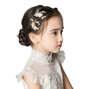 送料無料 子供アクセサリー キッズヘアアクセサリー ヘッドドレス 子供 髪飾り 女の子 ピアノ発表会 キッズ 花 フォーマルヘアアクセ ホワイト パール ラインストーン コームタイプ ティア