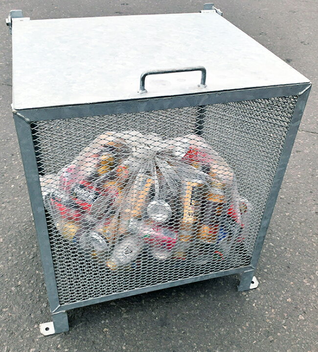 楽天市場 送料無料 大容量 ゴミ箱 W600xh700xd500mm ゴミステーション 家庭用 室外用 アパート マンション 収集箱 収集所 集積所 鉄 かな網 金網 大容量 ダストカーゴ ゴミストッカー 屋外用 フタ付き オバリサインshop