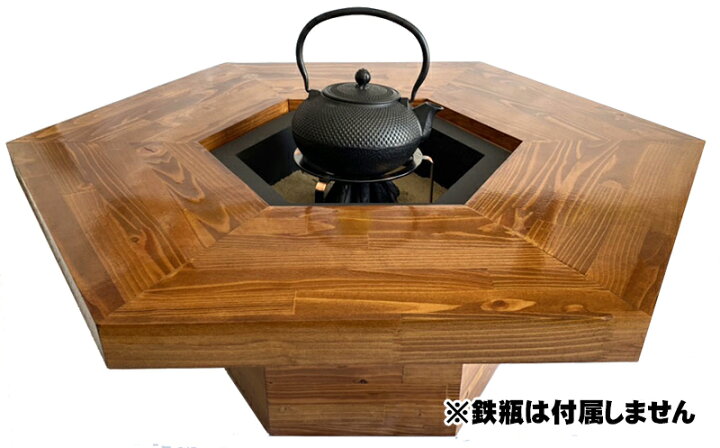 楽天市場】囲炉裏 テーブル「ROKKAKU」横900×幅780×高350【室内向け 