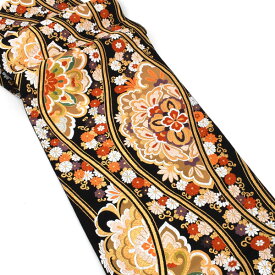 ＜フォーマル帯＞ 西陣織 老舗 ふくい 謹製 唐織錦 唐花立涌文 袋帯 黒 日本製 お茶席【振袖/留袖/訪問着/付下げ】【帯専門店おびや】お仕立て代込！送料・代引き 無料！ 商品番号：15834