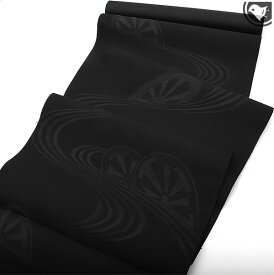 ・オーダー商品・黒共帯 喪服帯 西陣織老舗機屋 謹製 綴れ錦織 御所車文様 九寸 名古屋帯 黒 正絹 日本製【帯専門店おびや】送料・代引き無料！[商品番号：010]