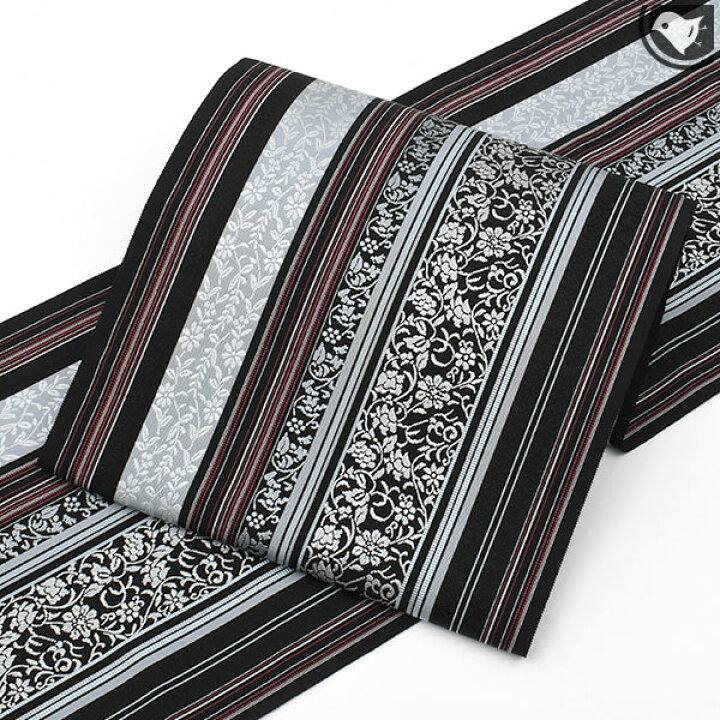 楽天市場】博多帯 黒木織物 謹製 本場筑前博多織 小唐花「黒」金印 八  