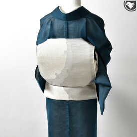 ＜オールシーズン帯＞＜お仕立て上がりスグの発送OK！＞ 西陣織 老舗機屋 謹製 雪輪よろけ織 九寸 名古屋帯 白 薄ベージュ【帯専門店おびや】送料・代引き無料！[商品番号：19848]
