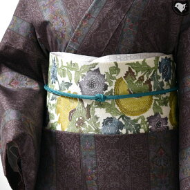 博多帯 東京紅型染 “江戸更紗” 老舗 あやせ染芸 鈴木 康祐 作 八寸 名古屋帯 正絹 日本製【帯専門店おびや】お仕立て代込！送料・代引き無料！[商品番号：21811]b