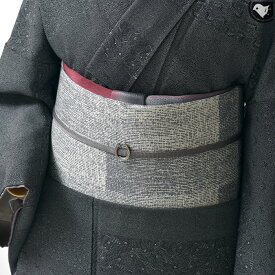 京都染め屋 “FIVE” 謹製 格子木目文様 型染め 九寸 名古屋帯 正絹 日本製【帯専門店おびや】お仕立て付！送料・代引き無料！[商品番号：21880]